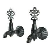 FKN İkili Hamam Taslı Bakır Eskitme Osmanlı Musluk thumbnail 2