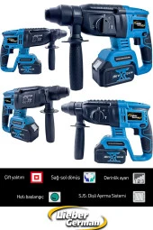 Lieber German 4 Lü Mutheşem Set 21 V 3 Ah 3 X Akü Kırıcı Delici+ Somun Sıkma Sökme+Taşlama+Darbeli Matkap - 2