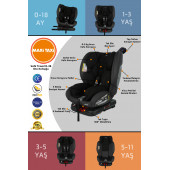 Maxi Taxi Safe Travel 0-36 Kg 360° Dönebilen Isofix Oto Koltuğu Siyah - 1