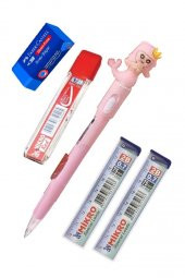 Işıklı Deniz Kızı Uçlu Kalem Seti Pembe 0.7 mm 1 Paket Denizkızı Başlıklı Versatil Kalem Süslü Silikonlu Hediyelik Kalem - 1