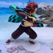 Anime Demon Slayer Tanjiro Kamado 15 cm Karakter Figür Oyuncak Biblo thumbnail 4