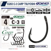 Owner 53263 C-3 Carp Tsuyoshi Black Chrome Sazan Olta İğnesi - 2