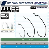 Owner 5133 Down Shot Offset Olta İğnesi Black Chrome - 3