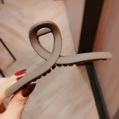 Mandal Toka İthal Ürün Fiyonk Büyük Boy 13 cm Mat Vizon Saç Tokası - 5