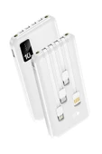 10.000 Mah Kablolu Dijital Göstergeli 10.000 Mah Garantili Dahili Stand TX109 Beyaz Powerbank - 2