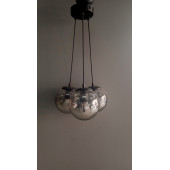 3'LÜ SİYAH GLOB CAMLI SARKIT AVİZE - 1