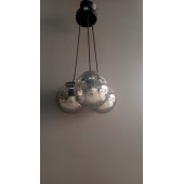 3'LÜ SİYAH GLOB CAMLI SARKIT AVİZE - 2