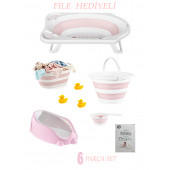 6'lı Bebek Küvet Set (FİLELİ) CM-6 PARÇA BEBE SETI KATLANIR - 1