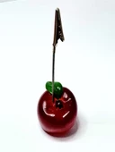 4 Adet Karışık Elma Şeklinde Not Tutucu Metal Kıskaç Notluk Not Tutacağı Kağıt Tutacağı - 4