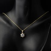 14 Ayar Hanımeli Tek Taş Altın Kolye thumbnail 2