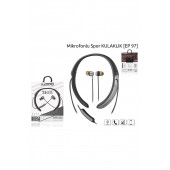 EP97 Kablosuz Bluetooth Kulaklık Wireless Stereo Mikrofon Boyun Askılı Deri Sporcu Super Bass - 3