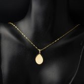 14 Ayar Altın Oval Plaka Kolye thumbnail 2