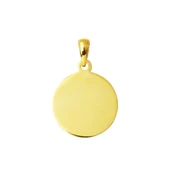 1.5 cm Çaplı 14 Ayar Altın Plaka Kolye Ucu thumbnail 1