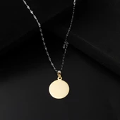 1.5 cm Çaplı 14 Ayar Altın Plaka Kolye Ucu thumbnail 4