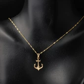 Deniz Çapası 14 Ayar Altın Kolye thumbnail 2