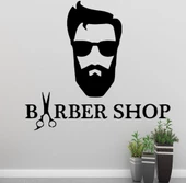 Erkek Berber Dükkanı Dekorasyonu İçin Dekoratif Sticker Çıkartma - 1