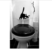 Wc Tuvalet Klozet Dekorasyonu İçin Dekoratif Yavru Kedi Gizli Sticker Çıkartma - 1