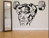 Spor Odası Ev Dekorasyonu İçin Dekoratif Halter Sticker Çıkartma - 1