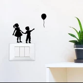 Işık Anahtarı Çocuk Temalı Dekoratif Yaratıcı Sticker Çıkartma Duvar - 1