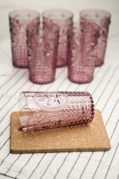 Akrilik Mürdüm Tekli Uzun Bardak & Su Meşrubat Bardağı 750 ml ( Büyük Boy & Cam Değildir ) thumbnail 2