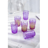 Akrilik Mor 6lı Kısa Bardak & Su Meşrubat Kahve Yanı Bardağı 400 ml ( Cam Değildir ) - 1