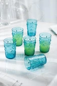 Akrilik Aquamarin 6'lı Kısa Bardak & Su Meşrubat Kahve Yanı Bardağı 400 ml ( Cam Değildir ) - 1
