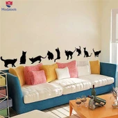 Kedi Sticker Çıkartma Ev Dükkan Tasarımı 9 Parça - 1