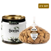AHSAF  Yağlı Sele Siyah Zeytin 2 kg (261-290) - Kabuklu Badem 1 Kg File - 1