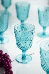 Akrilik Aquamarin 6lı Kadeh & Su Meşrubat Kahve Yanı Bardağı 450 ml ( Cam Değildir ) - 2