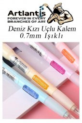 Işıklı Dinazor Uçlu Kalem Seti Mavi 0.7 mm 1 Paket Dinazor Başlıklı Versatil Kalem Süslü Silikonlu Hediyelik Kalem - 4