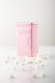 Akrilik Soft Pembe Şeker Kahve Çay Kavanozu 500 Ml (Vakum Kapak ) - 6