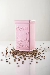 Akrilik Soft Pembe Şeker Kahve Çay Kavanozu 500 Ml (Vakum Kapak ) - 8