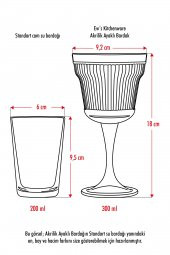 Akrilik Füme Tekli Kadeh & Su Meşrubat Kahve Yanı Bardağı 300 ml ( Cam Değildir ) - 4