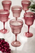 Akrilik Mürdüm 6'lı Kadeh & Su Meşrubat Kahve Yanı Bardağı 300 ml ( Cam Değildir ) - 4