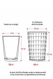 Akrilik Mürdüm Tekli Kısa Bardak & Su Meşrubat Kahve Yanı Bardağı 400 ml ( Cam Değildir ) - 4
