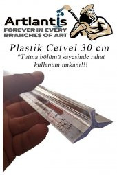 Cetvel 30 cm Plastik Şeffaf 1 Adet Tribli Desimetre Okul Sınıf Öğrenci Tutumu Kolay Cetvel 30 cm - 3