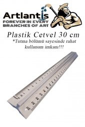 Cetvel 30 cm Plastik Şeffaf 1 Adet Tribli Desimetre Okul Sınıf Öğrenci Tutumu Kolay Cetvel 30 cm - 4