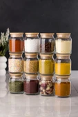 12'li Bambu Kapaklı Cam Kavanoz & Baharat Takımı & Baharatlık Seti 250 ML (Vakum Kapak) - 11