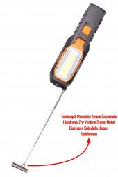 El Feneri 4 Modlu 90° Akrobat LED Çalışma Işığı İş Lambası Darbeye Dayanıklı Mıknatıslı Fener 8W - 6