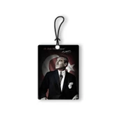 Atatürk 2 Ahşap Oto Dikiz Ayna Süsü - 1
