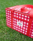 Termo Lüks Piknik Çantası Kırmızı Ekoseli 35 x 20 x 20 cm - 2