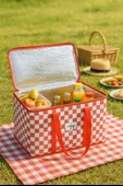 Termo Lüks Piknik Çantası Kırmızı Ekoseli 35 x 20 x 20 cm thumbnail 6