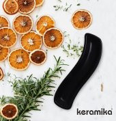 Keramika İvory 18 cm Zeytinlik Mat Siyah - 1