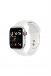 Apple Watch SE GPS 40mm Gümüş Rengi Alüminyum Kasa ve Beyaz Spor Kordon Akıllı Saat - 1