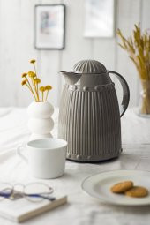 1 LT Isı Yalıtımlı Çay Ve Soğuk Su Termosu Gri (12 Saat Sıcak Tutar& İçi Camdır) - 1