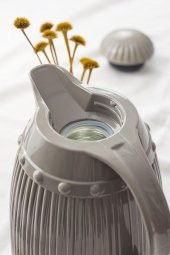 1 LT Isı Yalıtımlı Çay Ve Soğuk Su Termosu Gri (12 Saat Sıcak Tutar& İçi Camdır) - 3