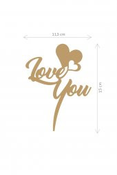 Gold Love You Yazılı Ayna Pleksi Pasta Üstü & Doğum Günü Partisi & Pleksi Pasta Süsü - 2