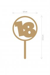 Gold 18 Yaş Yazılı Ayna Pleksi Pasta Üstü & Doğum Günü Partisi & Pleksi Pasta Süsü - 2