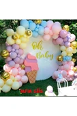 Parti Karışık Makaron Renk Doğum Günü Zincir Balon - 1