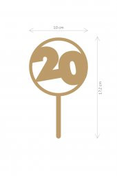 Gümüş 20 Yaş Yazılı Ayna Pleksi Pasta Üstü & Doğum Günü Partisi & Pleksi Pasta Süsü - 2